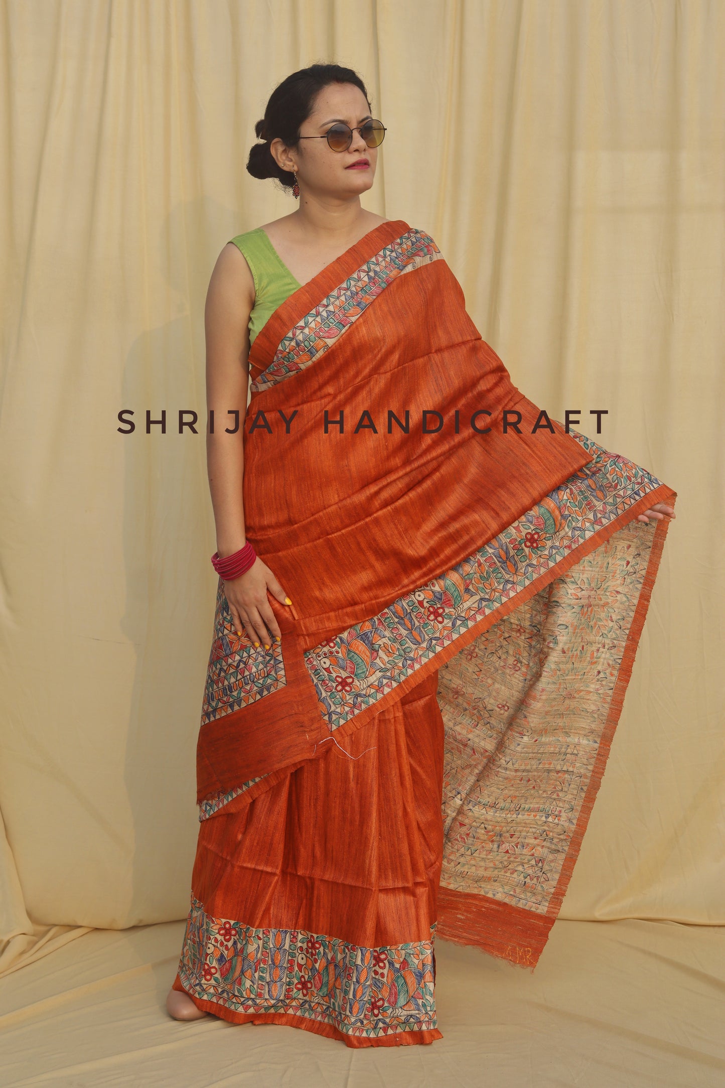 Handloom tussar ghichcha silk saree