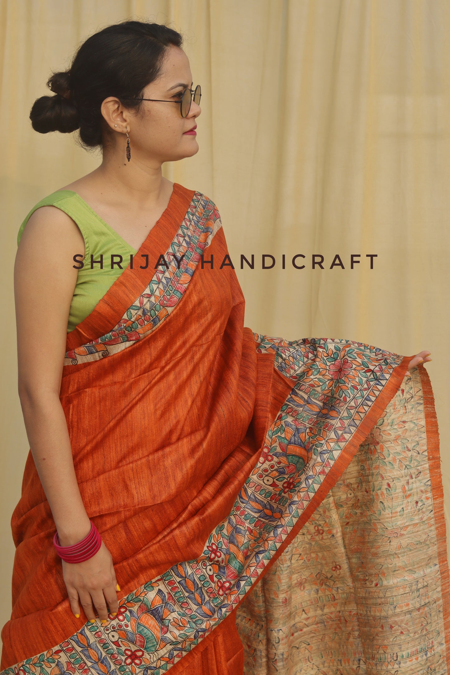 Handloom tussar ghichcha silk saree